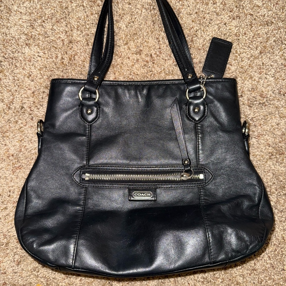 Coach Black Leather Shoulder Bag